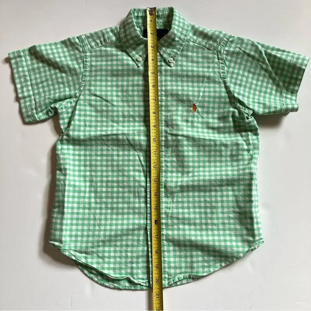 Ralph Lauren Green Gingham Shirt Boys Size 6